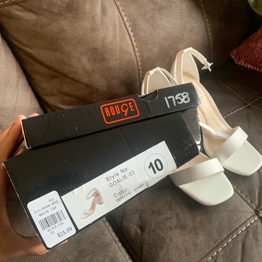 White Chunky High Heels